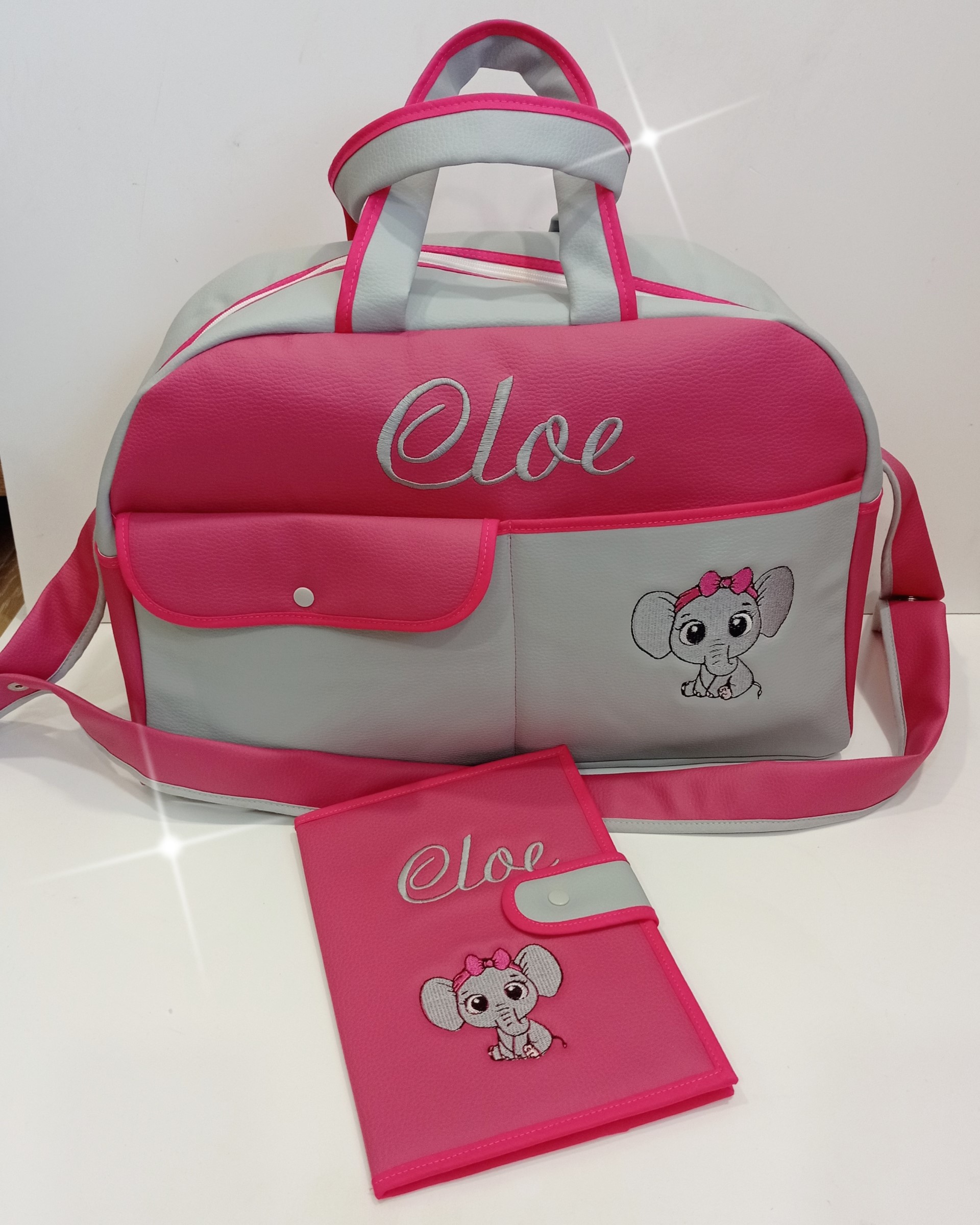 Bolso Maternal y portadocumentos elefante