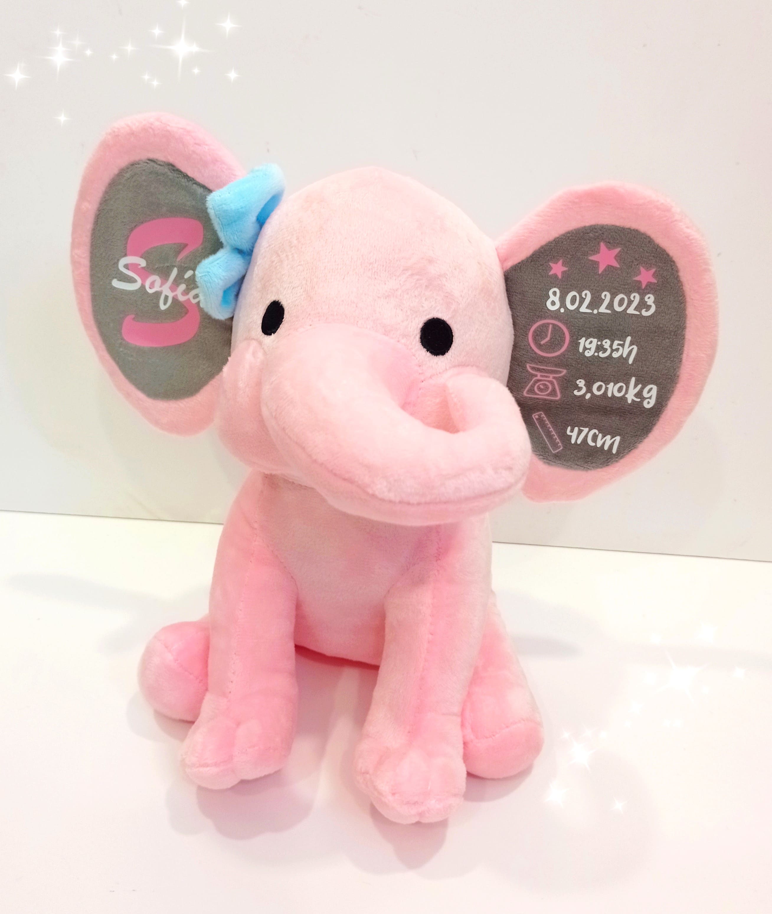 Elefante Natalicio rosa