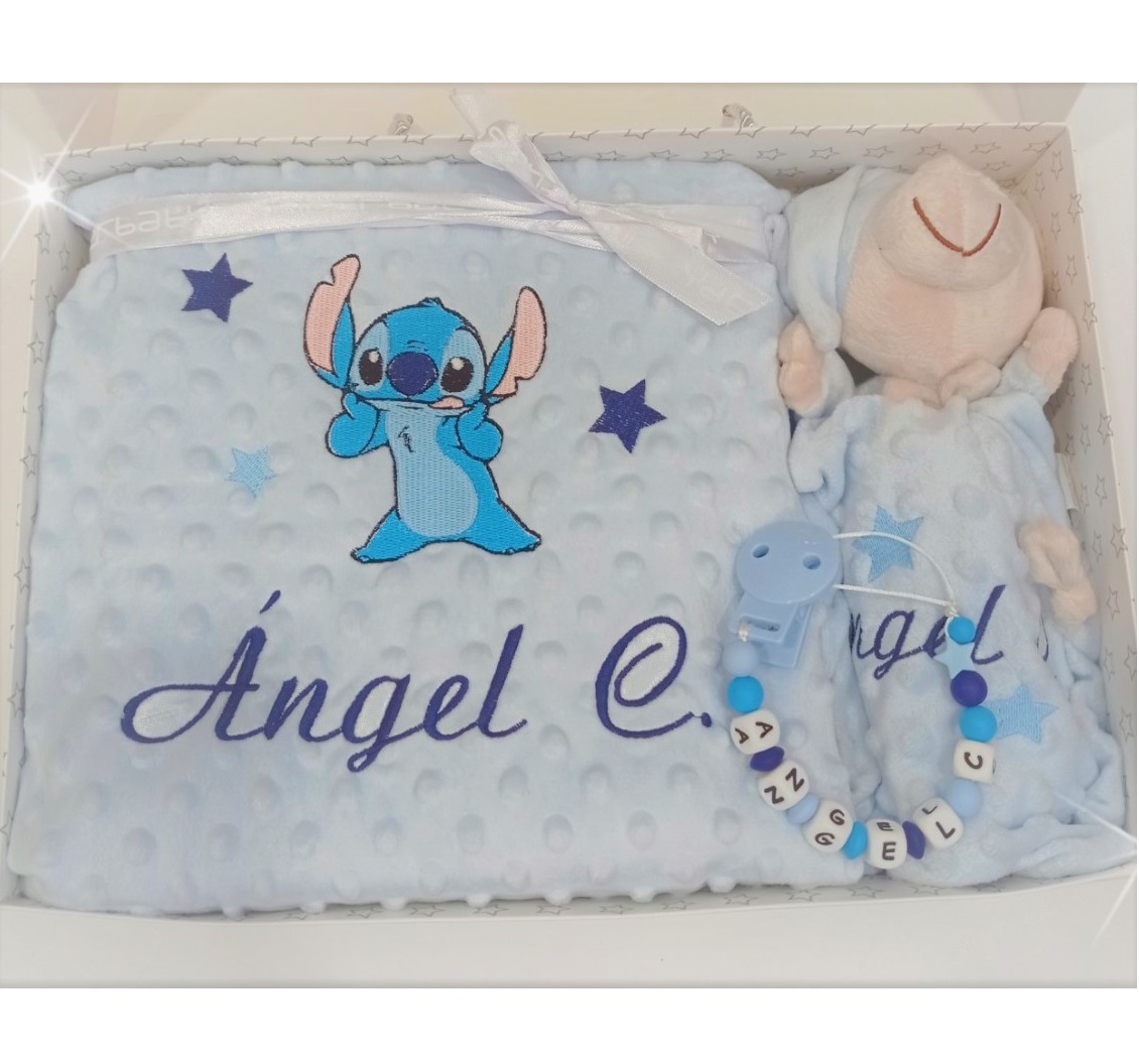 Manta con dou dou celeste stitch