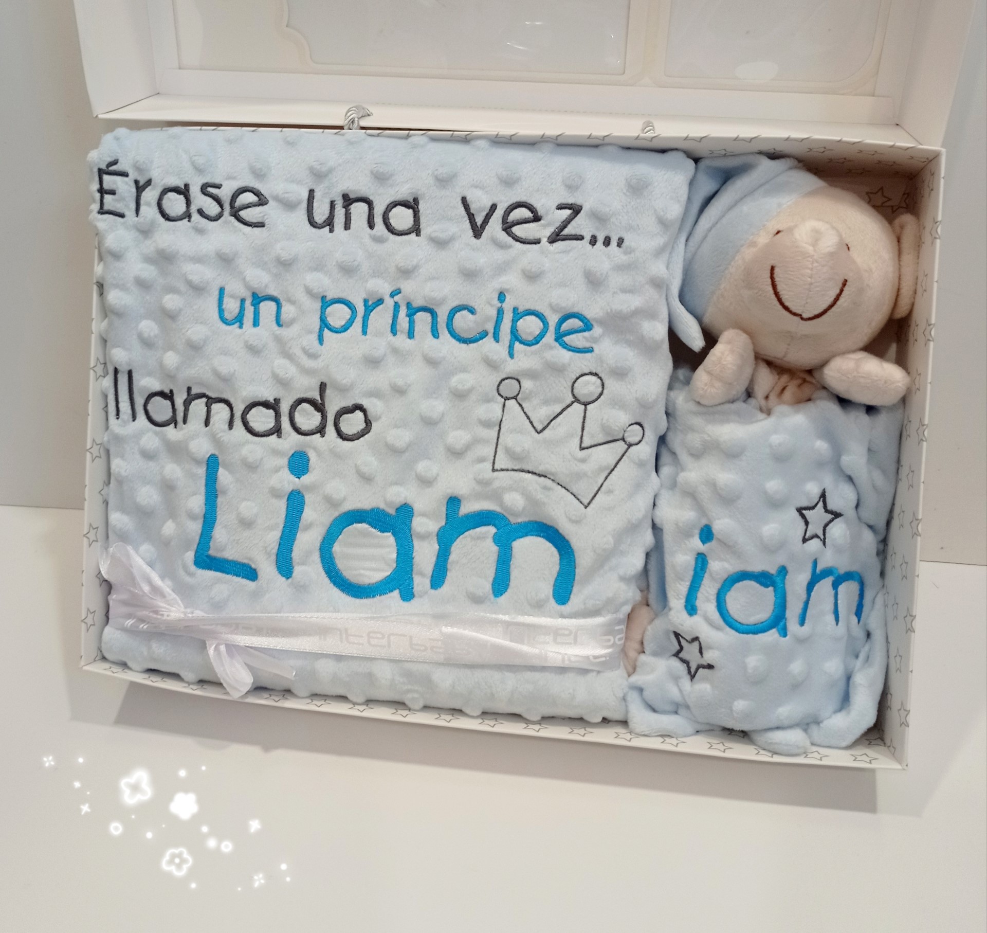 Manta con dou dou Celeste principe