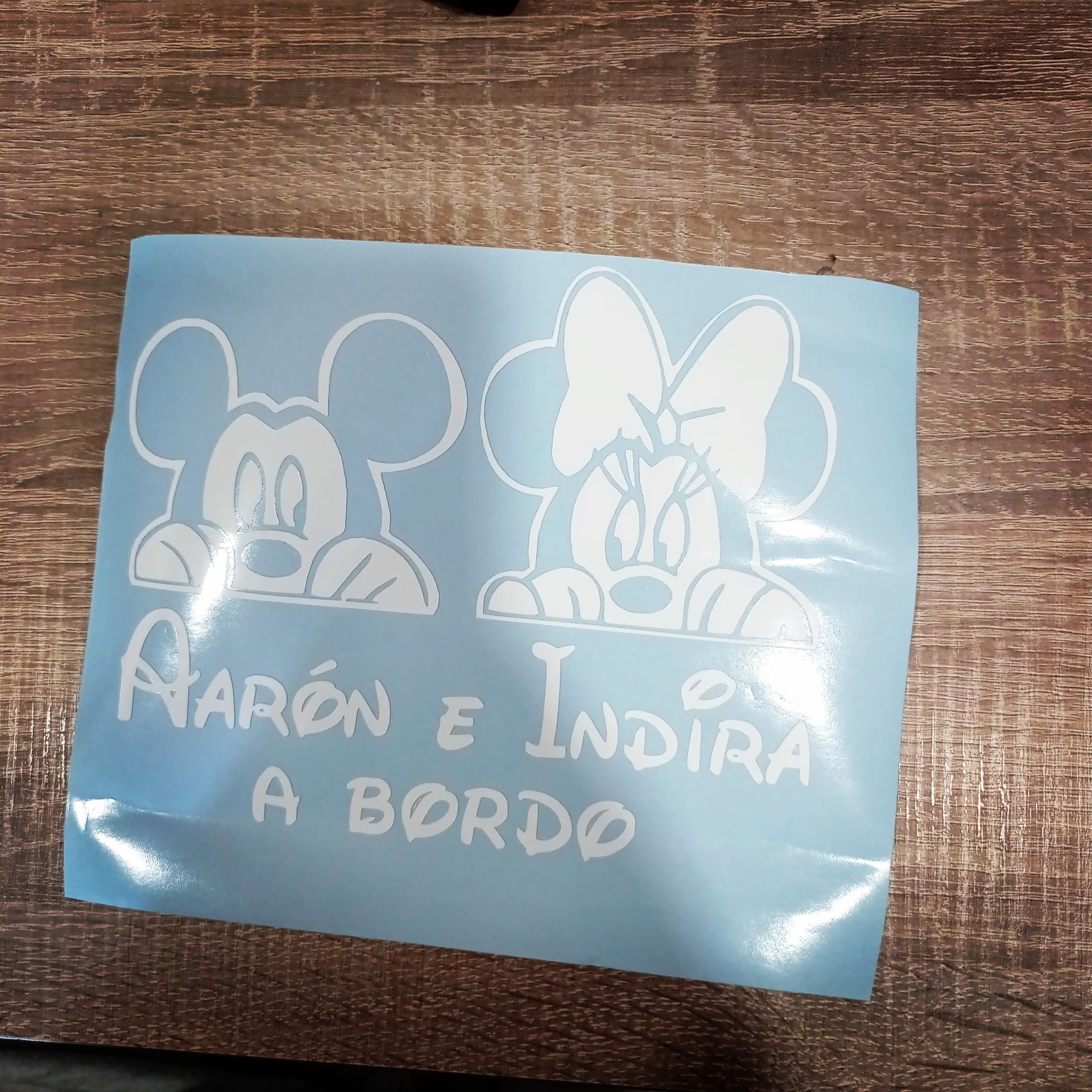 Vinilo Mickey Minnie a bordo