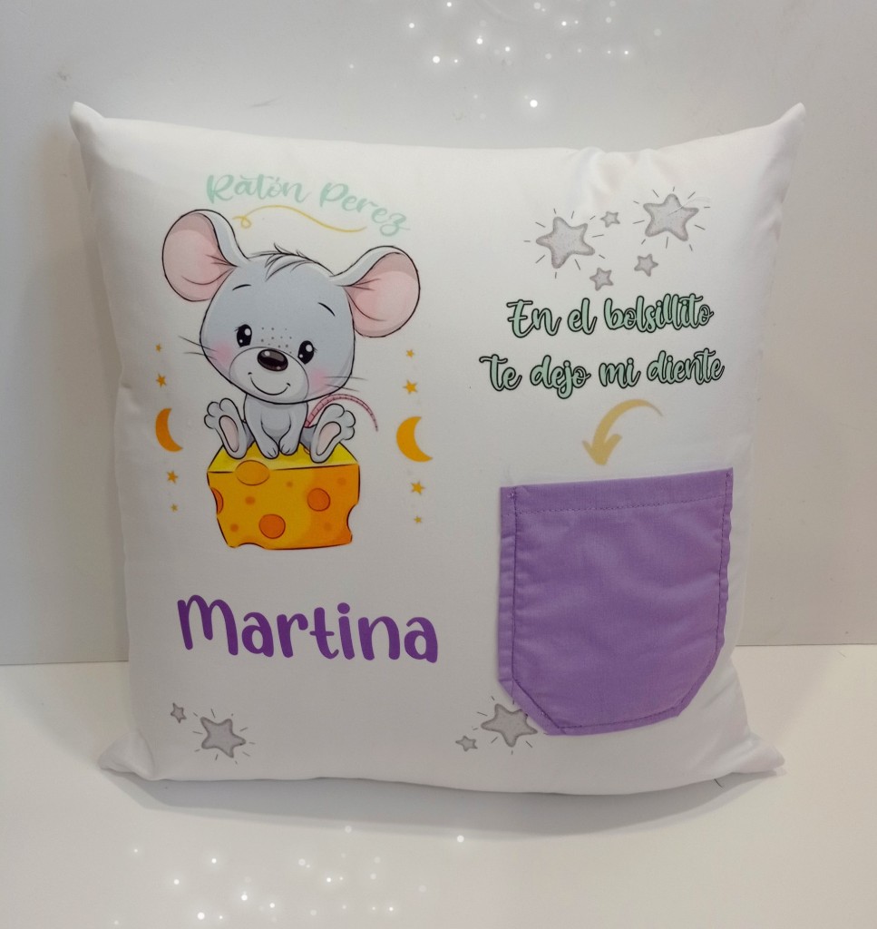Cojin ratoncito perez lila